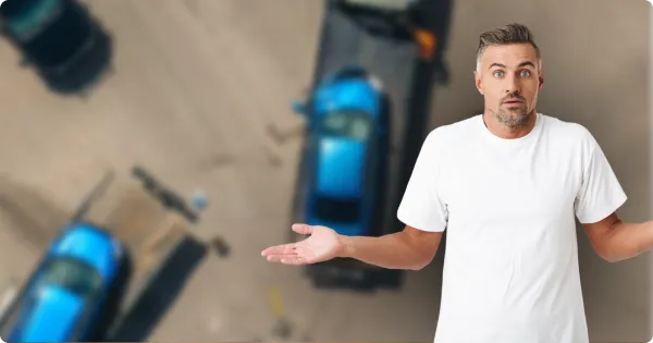 Man reacting after a car accident